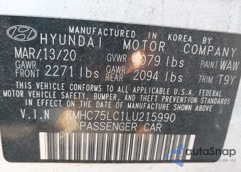 2020 Hyundai Ioniq Hybrid Se from USA, damaged, VIN KMHC75LC1LU215990